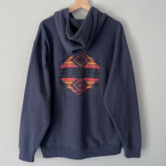 Ariat Chinelos Hex Buckle Hooded Sweatshirt Men's Size L NWT - Picture 1 of 12